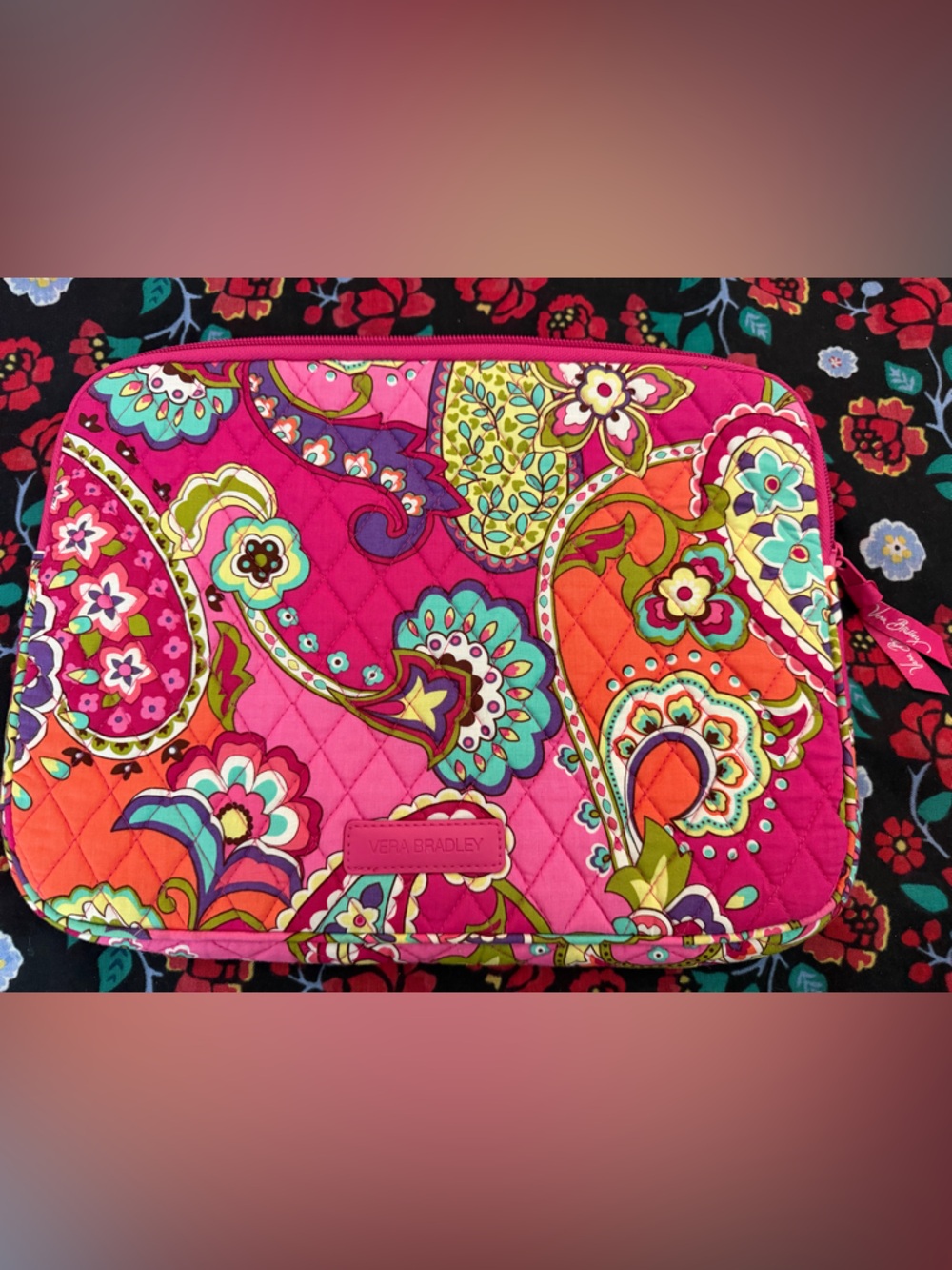 Vera Bradley Paisley Bright Pink Quilted Case for Laptop/Tablet